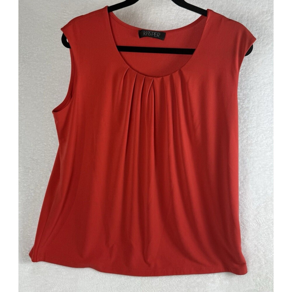 Kasper Plus Size Sleeveless  Pleat-Neck Blouse Women's 1X
